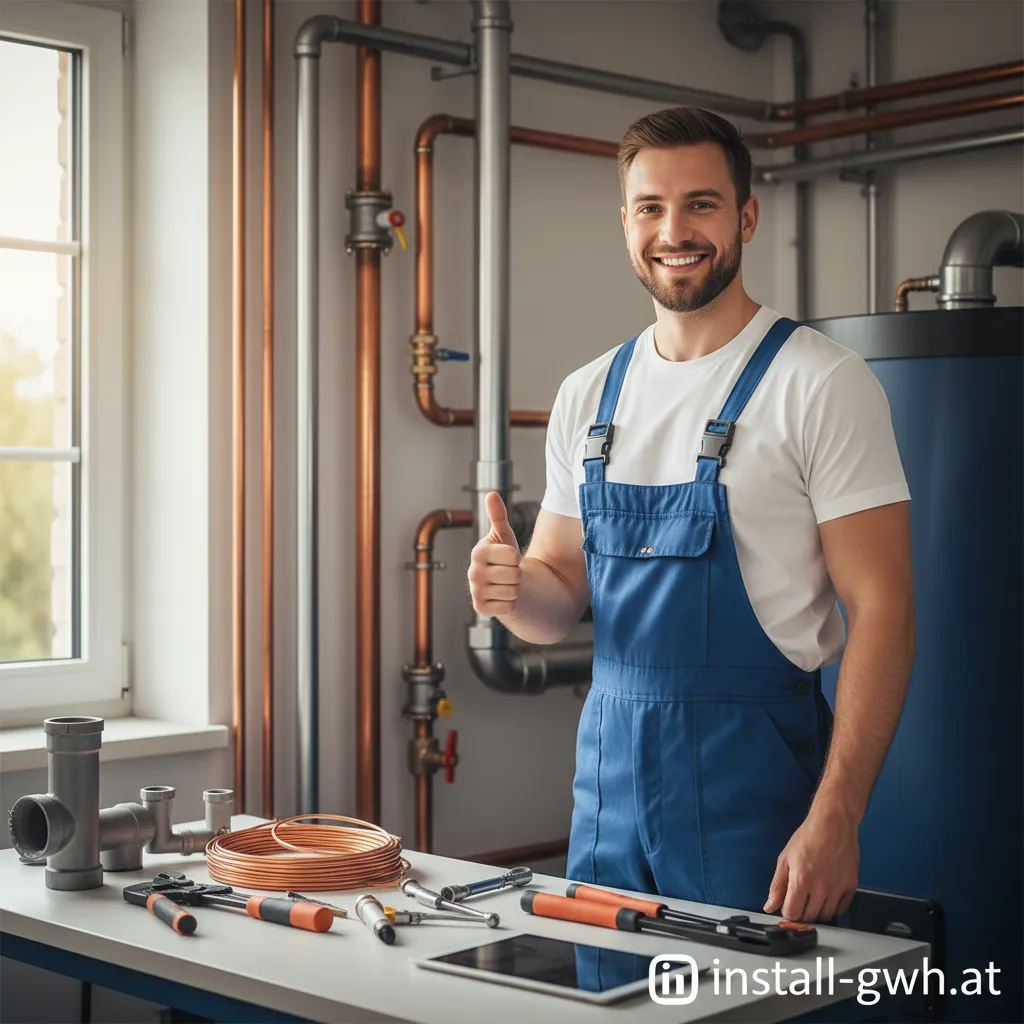 Professioneller Installateur bei der Reparatur eines Rohrsystems