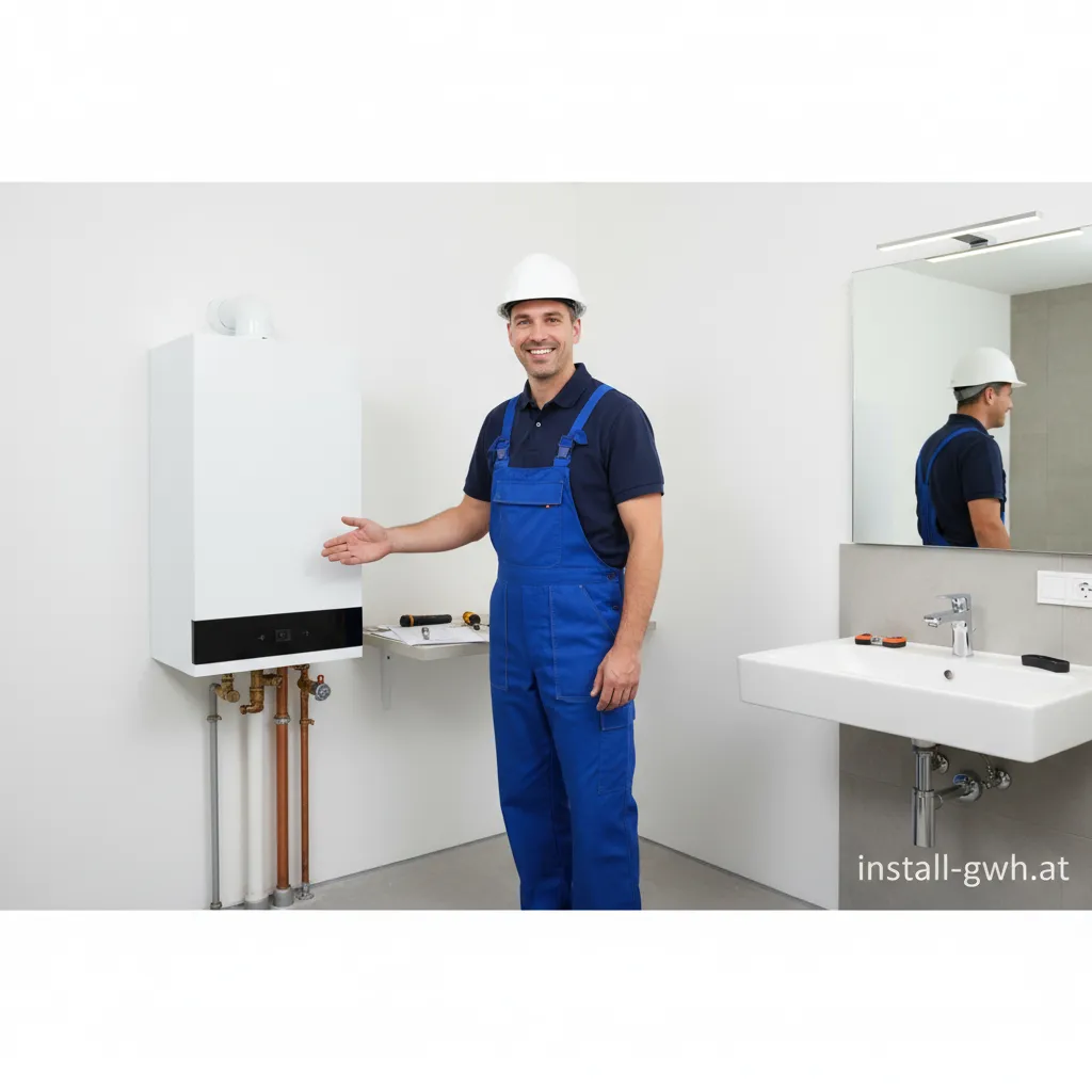 Professioneller Installateur bei der Reparatur einer Heizungsanlage